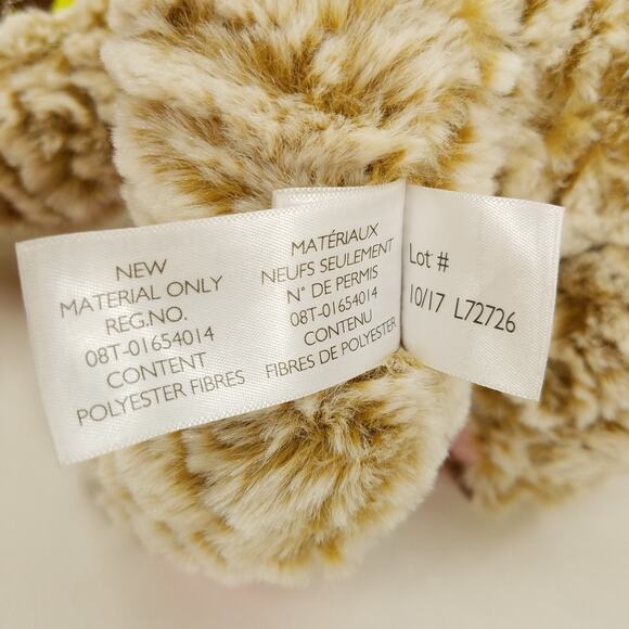 Animal Adventure Frosted Tan Bear Pink Bow Heart Paws Plush Stuffed Animal Soft - Picture 10 of 11